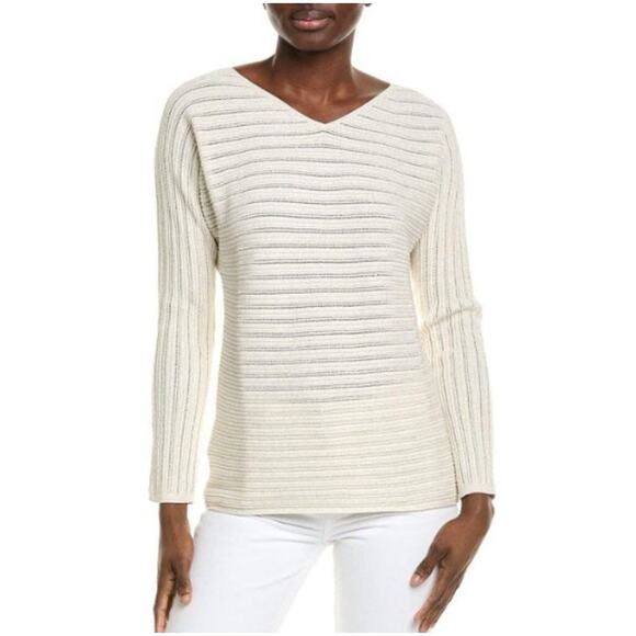 Tommy Bahama Women's Soft Gold Jewel Bay Sequin V-Neck Sweater Size M - Picture 9 of 9